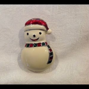 Christmas Holiday Snowman Brooch by Best